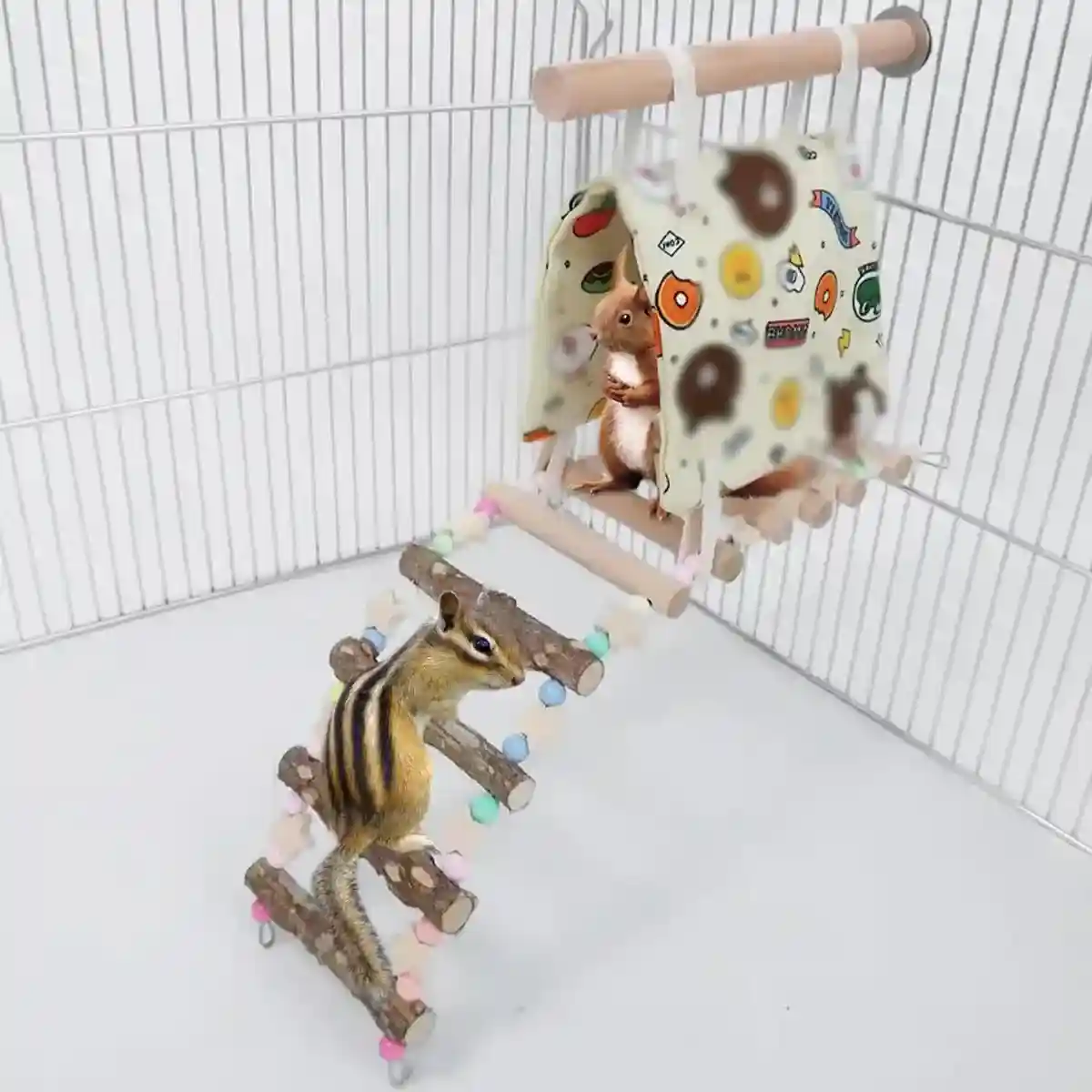 Canvas Bird Hammock with Ladder - Image 4
