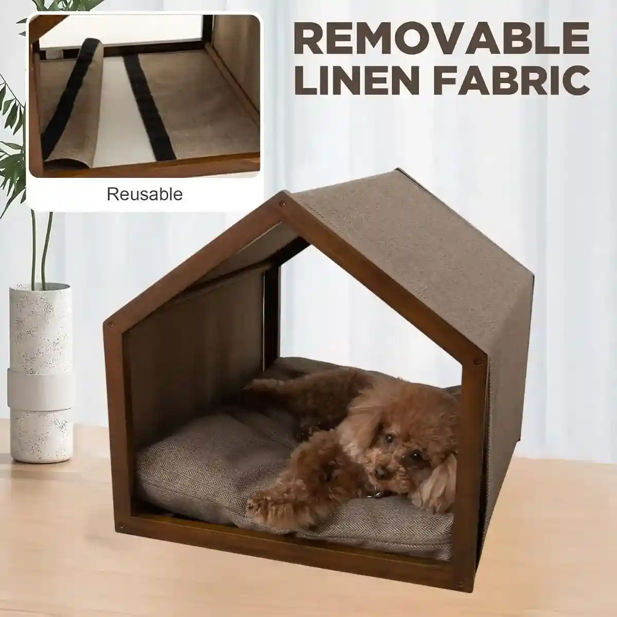 Modern Canvas Pet House for Small Dogs Washable Indoor Dog Bed - Image 17