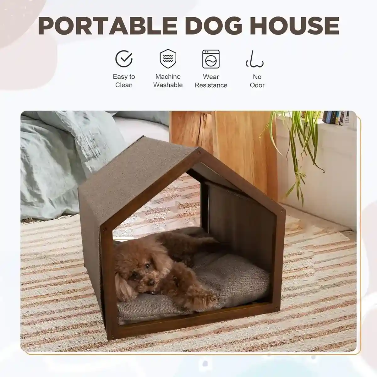 Modern Canvas Pet House for Small Dogs Washable Indoor Dog Bed - Image 7