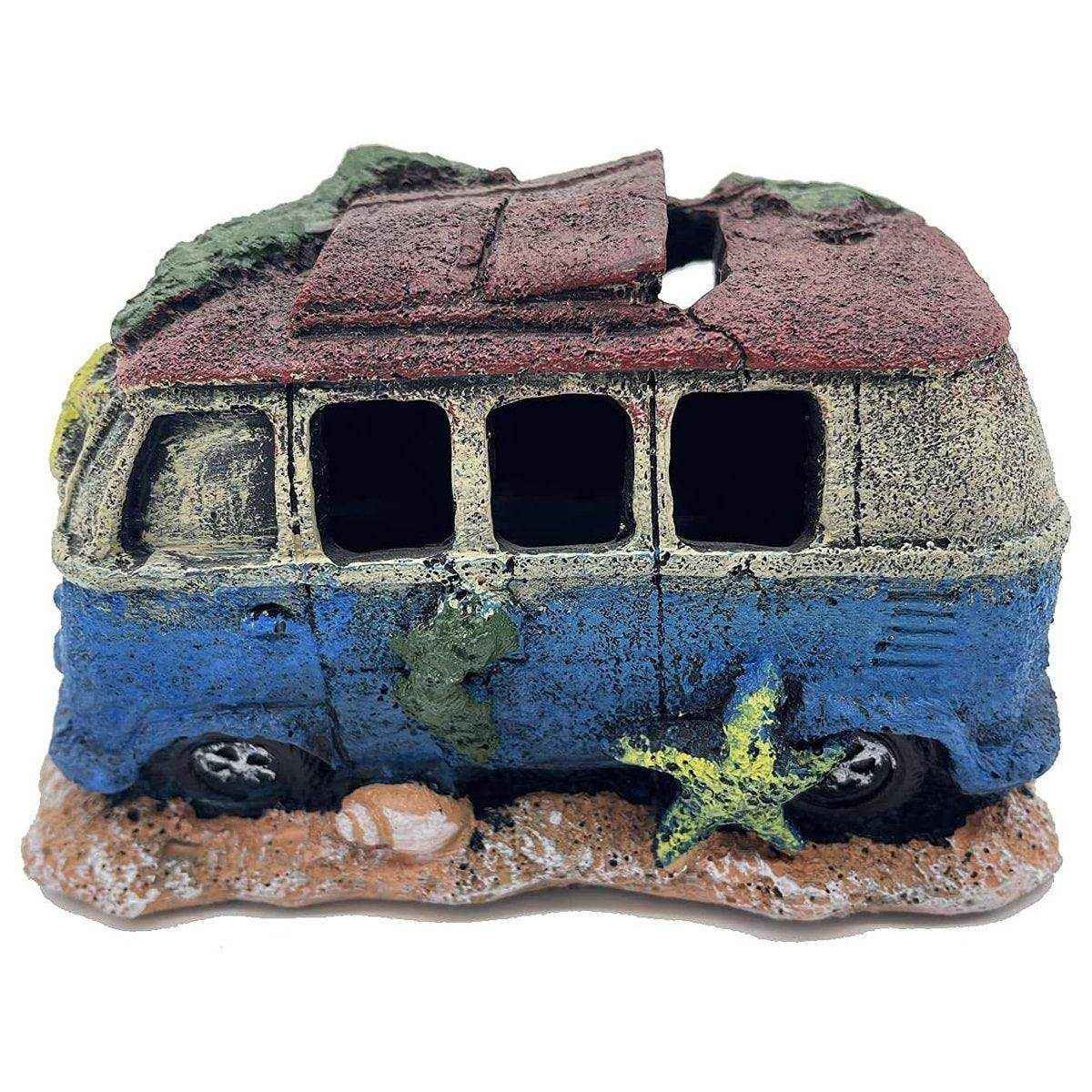Aquarium Rocks Aquarium Decoration Resin Car Wreck Fish Shrimp Escape House - Image 3
