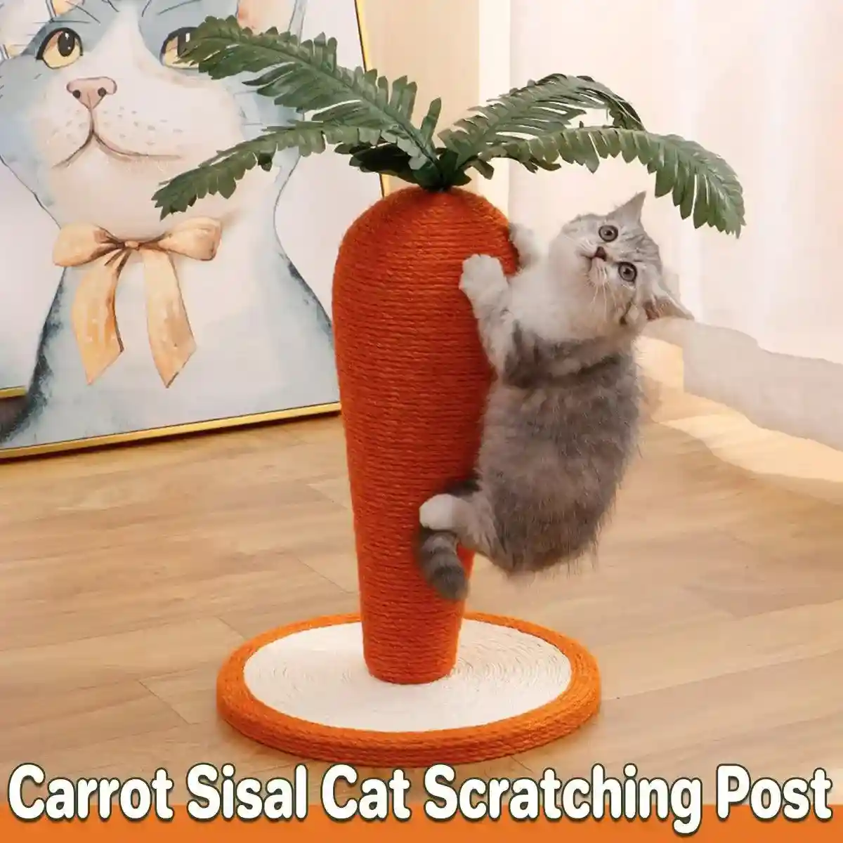Carrot Sisal Cat Scratching Post Durable Eco-friendly Scratch Toy - Image 2
