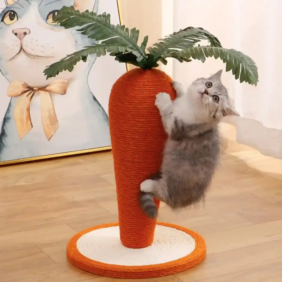 Carrot Sisal Cat Scratching Post Durable Eco-friendly Scratch Toy - Image 4