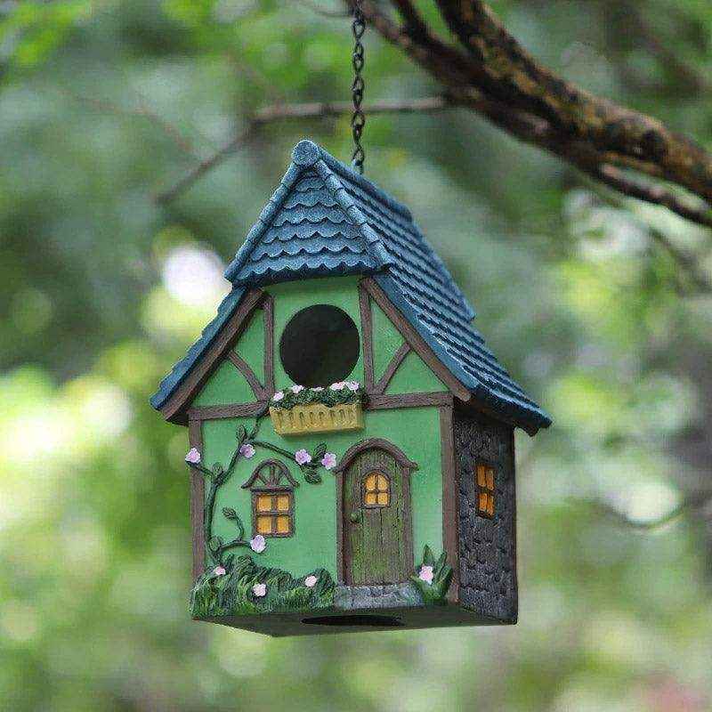 Decorative Resin Cottage Garden Ornament Bird House for Small Birds - Image 6