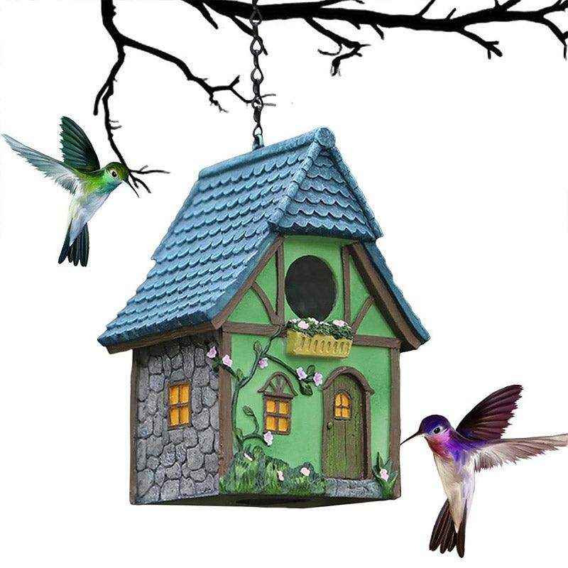 Decorative Resin Cottage Garden Ornament Bird House for Small Birds - Image 8