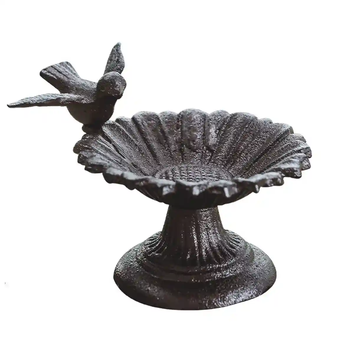 Cast Iron Petal Bird Feeder Bowl for Garden Décor - Image 2