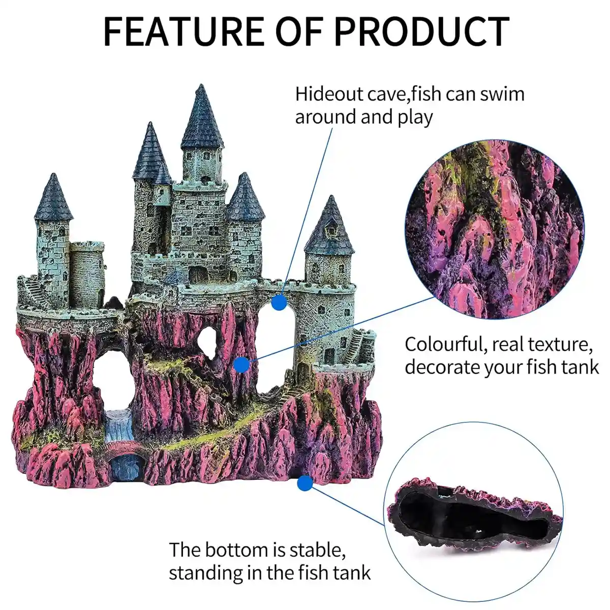Fantasy Castle Ornament Fish Tank Decoration for Aquariums and Terrariums - Image 4