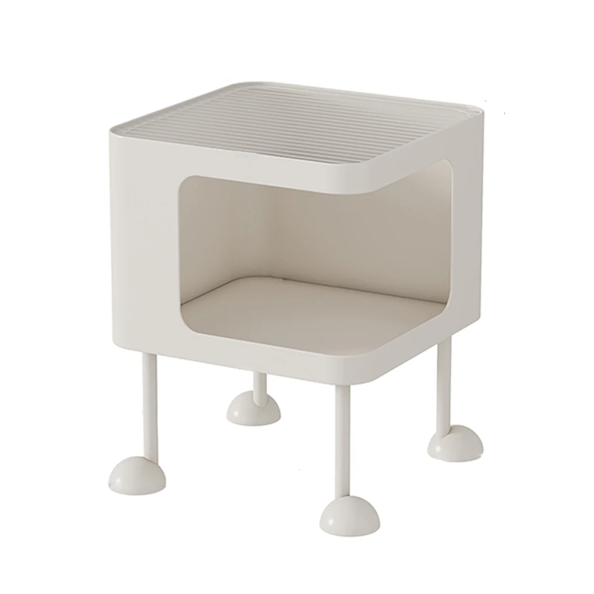 Cat Bedside Table Modern Nightstand with Cat House & Storage - Image 2