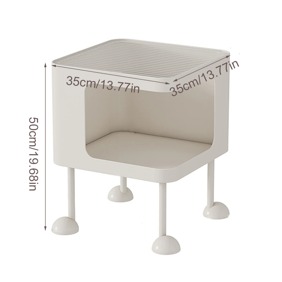 Cat Bedside Table Modern Nightstand with Cat House & Storage - Image 3