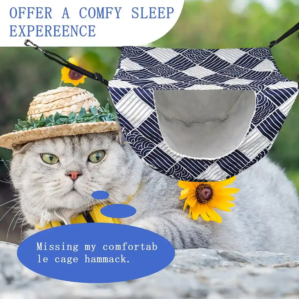 Hanging Cat Cage Hammock Nest Cosy Bed for Kittens & Small Pets - Image 11