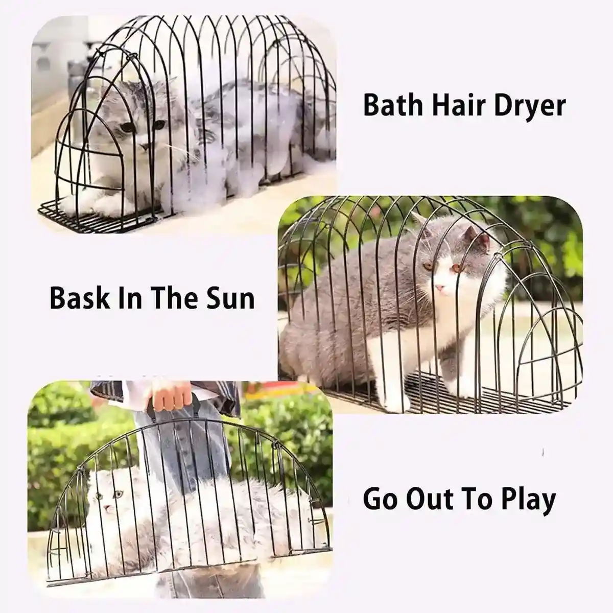Secure Metal Cat Cage for Grooming and Travel - Image 2