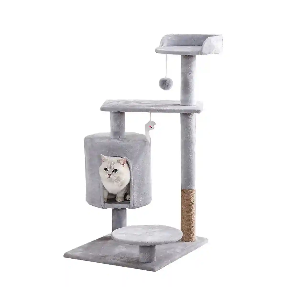Multi-Level Cat Climbing Frame with Condo and Sisal Scratching Post - Image 12