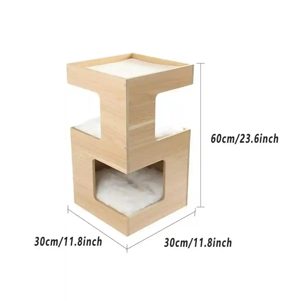 Cat Climbing Rack and Nest Solid Wood with Double-Layer Bed & Vertical Jumper - Image 12