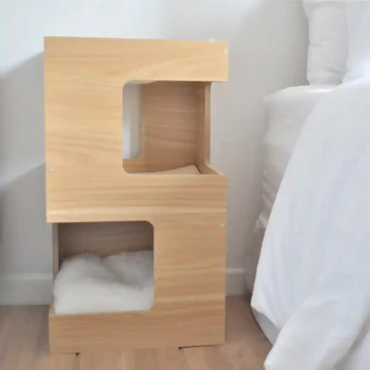 Cat Climbing Rack and Nest Solid Wood with Double-Layer Bed & Vertical Jumper - Image 14