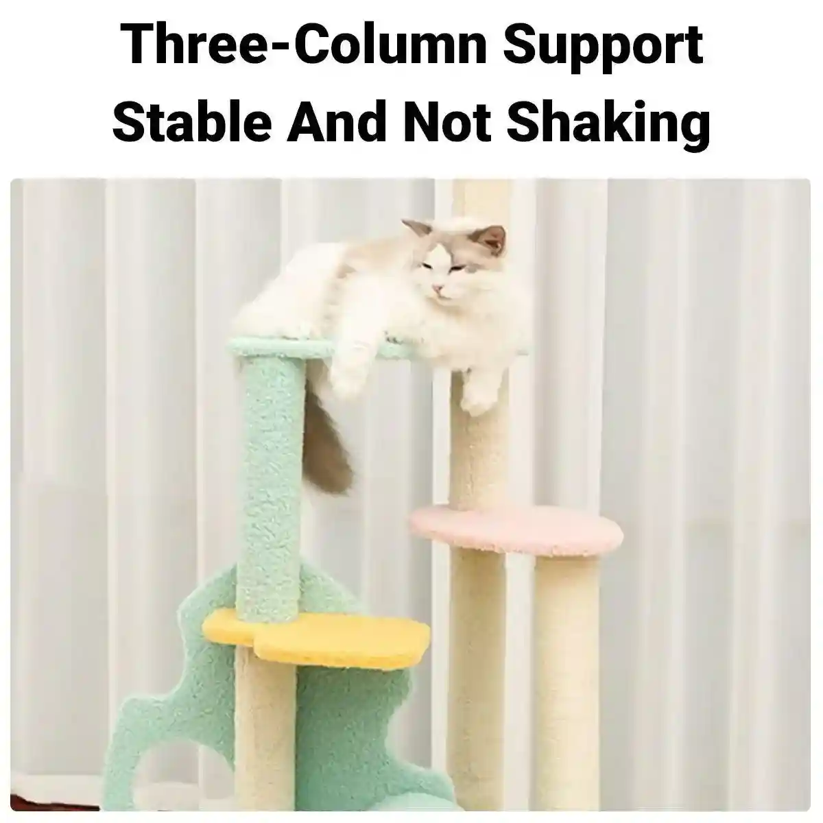 Modern Multi-Level Cat Climbing Tower with Plush Hideaway - Image 4