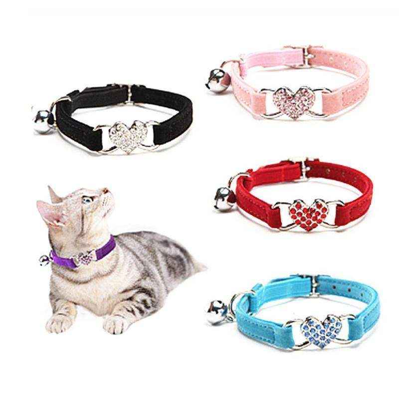 Designer Pet Collars For Dogs and Cats With Heart Crystal 6 Colours - Image 4