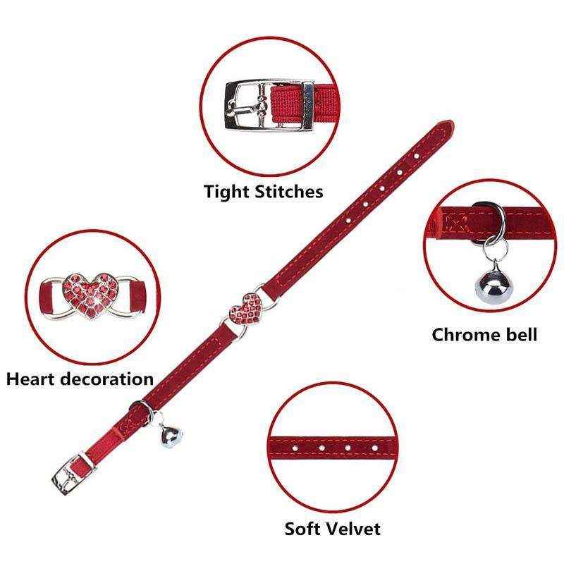 Designer Pet Collars For Dogs and Cats With Heart Crystal 6 Colours - Image 9