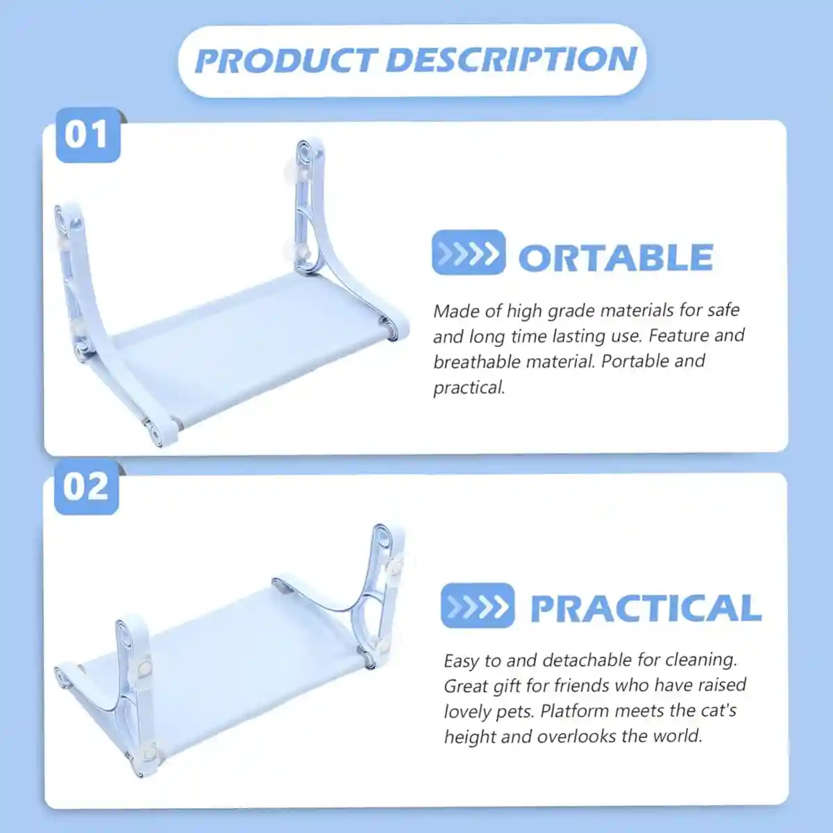 Cat Hammock Window Perch Hanging Cat Bed With Strong Suction Cups - Image 11