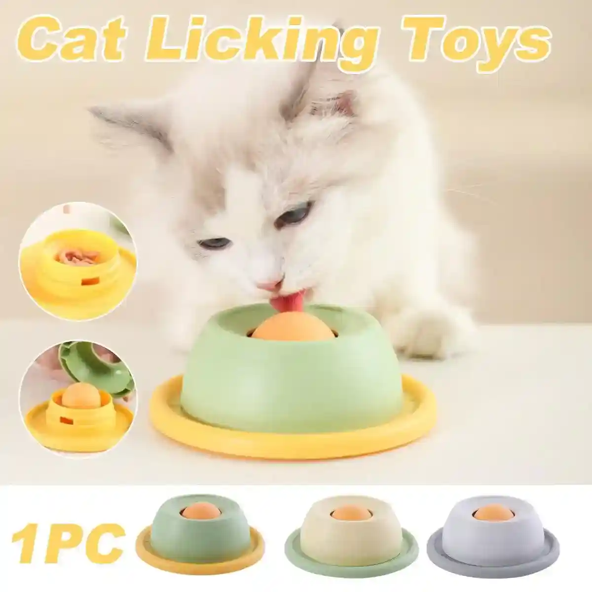 Cat Licking Slow Feeder Plate Anti-Knock & Oral Care Dish - Image 2