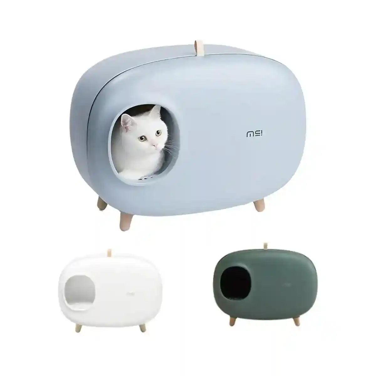 Makesure Cat Litter Box Semi-closed Cat Supplies Cat Toilet Drawer Large Cat Litter Box - Image 3