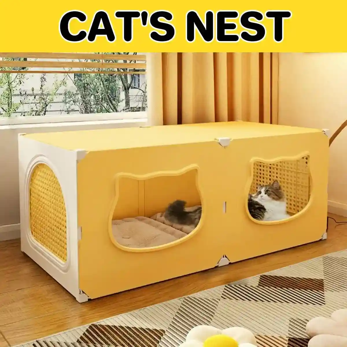 Cat Nest with Cute Cat Head Design for Comfortable Pet Resting - Image 13