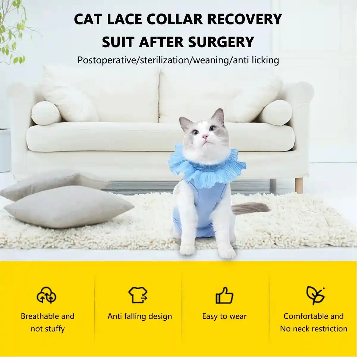 Cat Postoperative Recovery Suit - Image 8