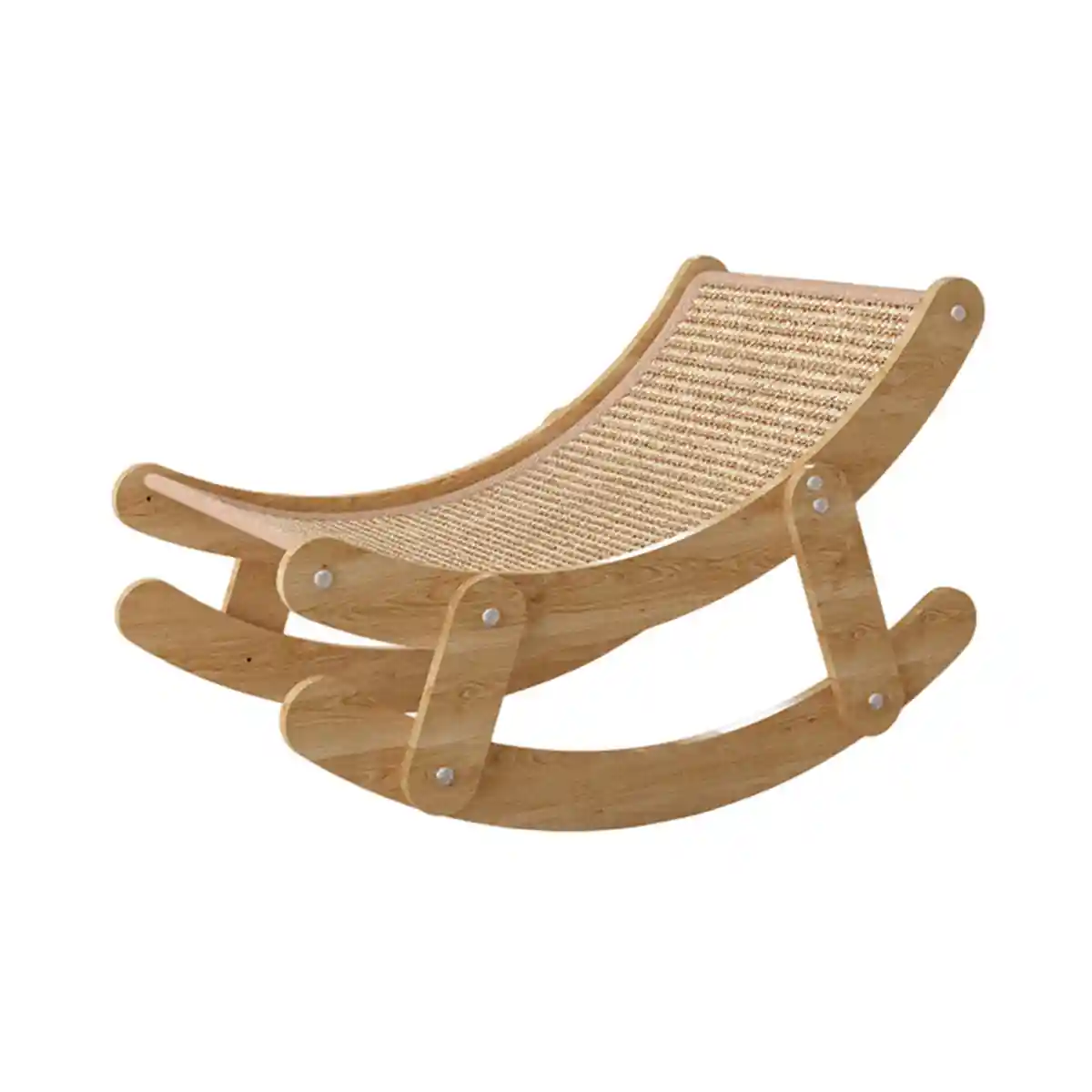 Sisal Cat Rocking Bed With Wooden Frame For Scratching And Napping - Image 2