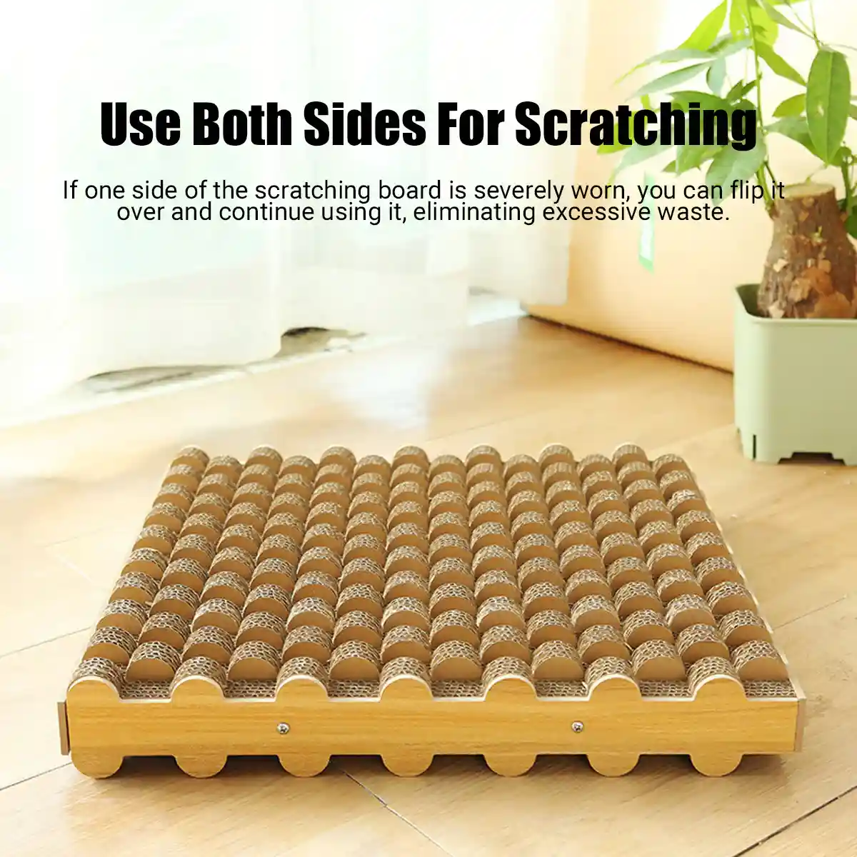 Cat Scratch Board Corrugated Paper Scratcher & Lounger With Massage Design - Image 11