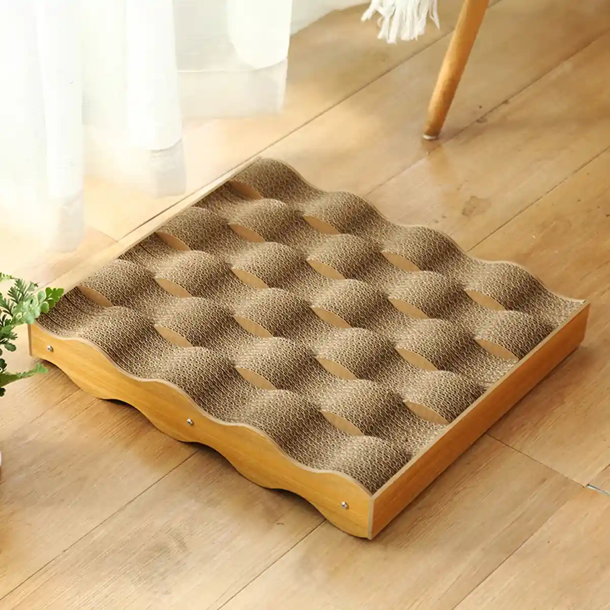 Cat Scratch Board Corrugated Paper Scratcher & Lounger With Massage Design - Image 12