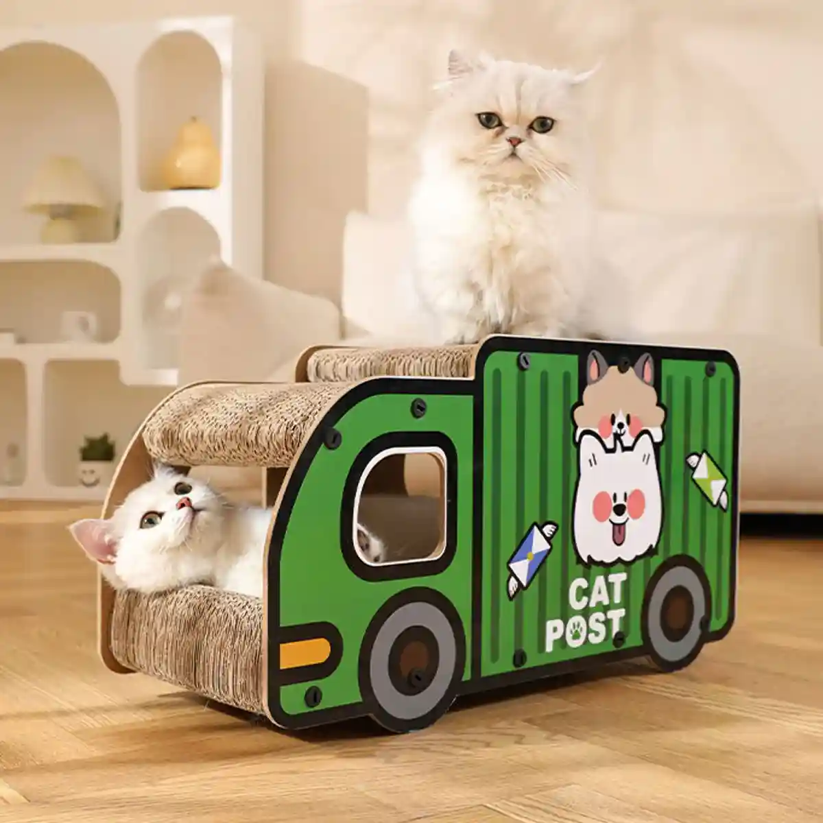 Truck and Bus Cat Scratcher Lounge 2-in-1 Climbing Bed Nest - Image 10