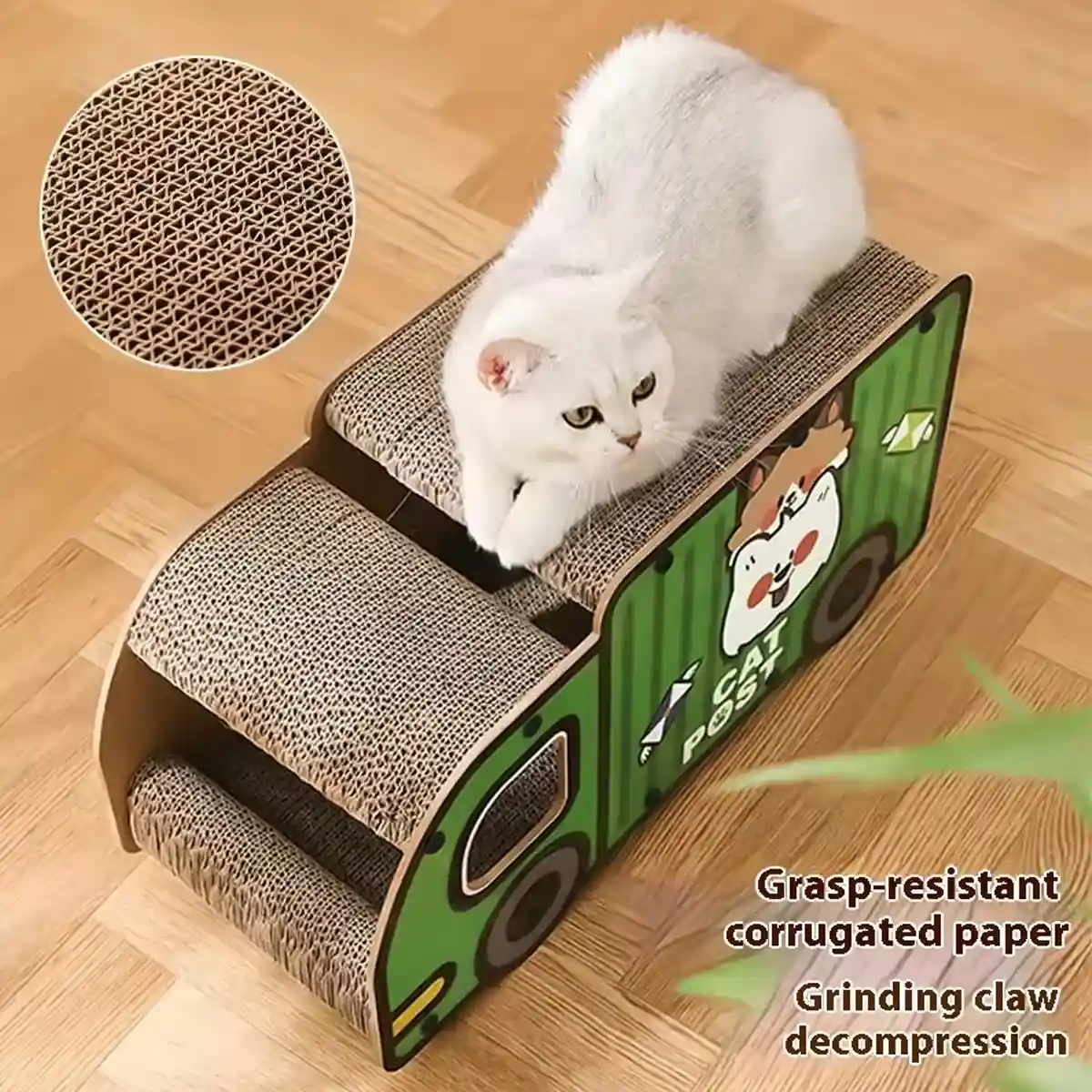 Truck and Bus Cat Scratcher Lounge 2-in-1 Climbing Bed Nest - Image 12