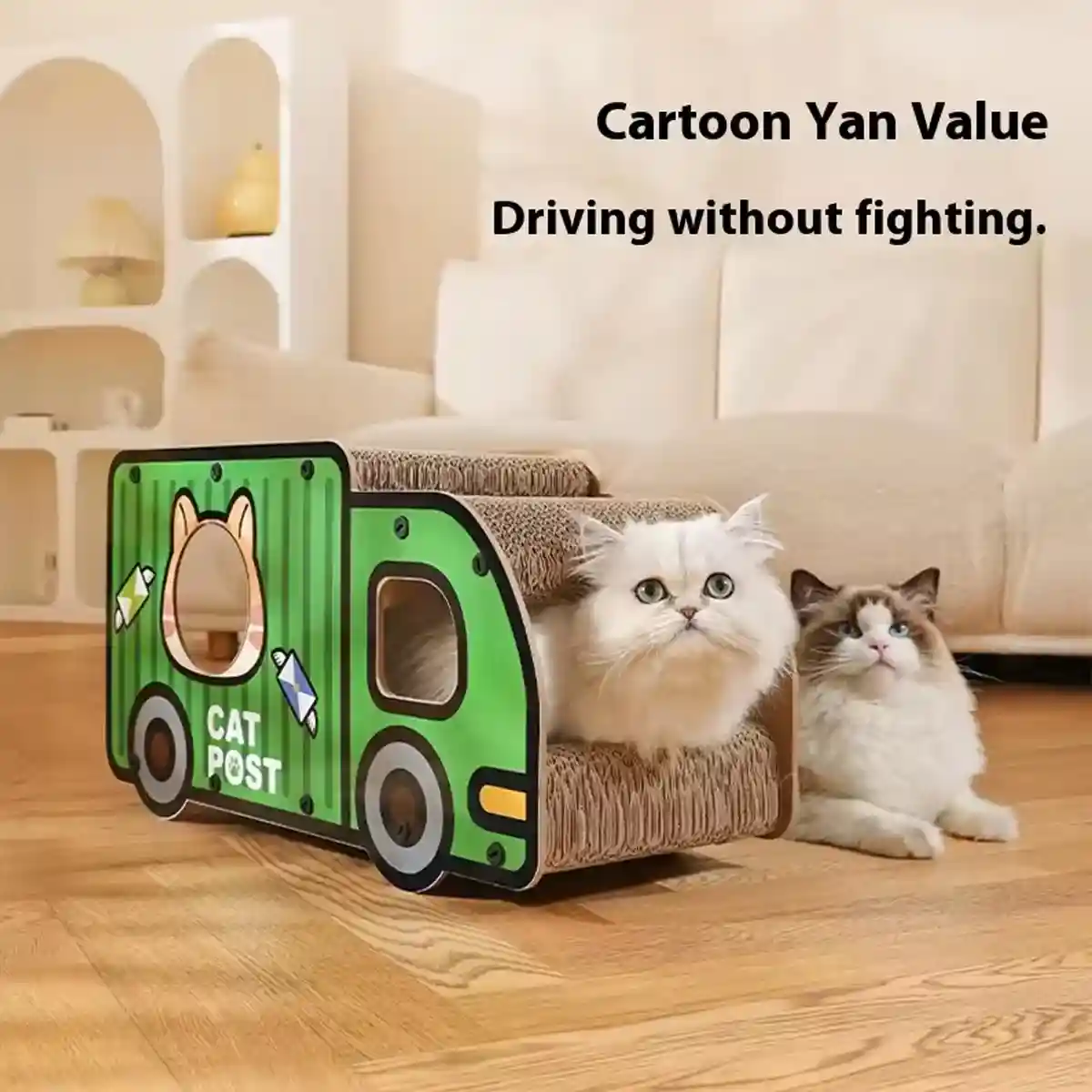 Truck and Bus Cat Scratcher Lounge 2-in-1 Climbing Bed Nest - Image 3