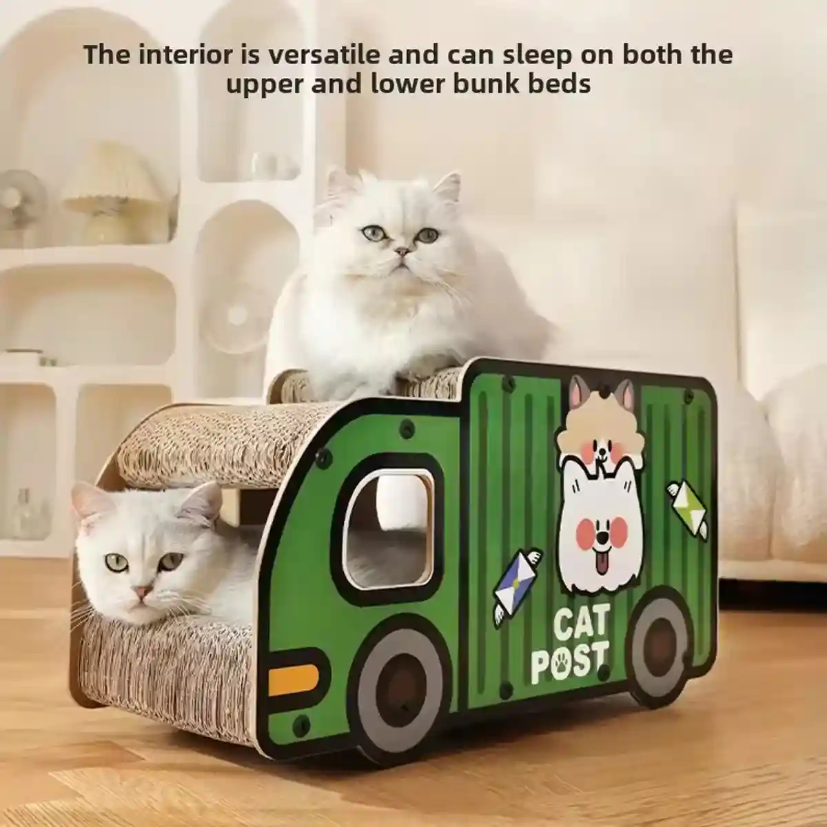 Truck and Bus Cat Scratcher Lounge 2-in-1 Climbing Bed Nest - Image 5