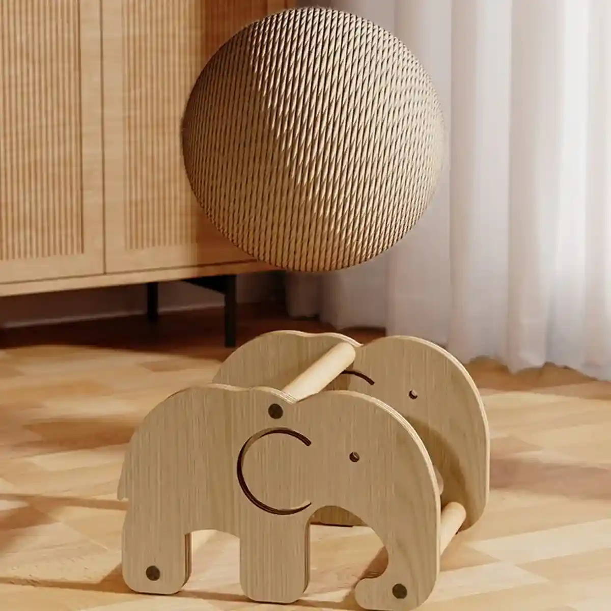 Elephant-Shaped Cat Scratching Toy Ball - Image 13
