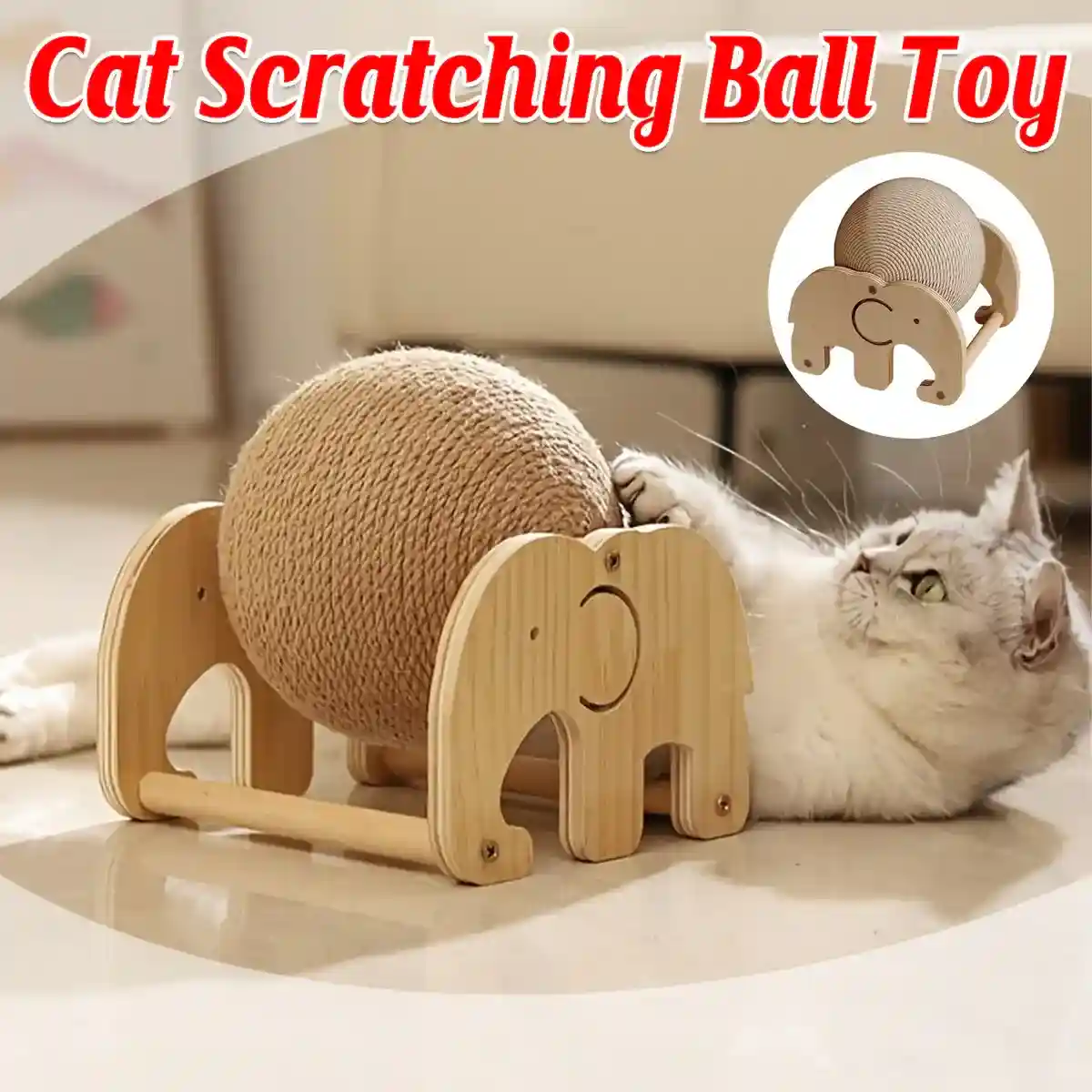 Elephant-Shaped Cat Scratching Toy Ball - Image 2