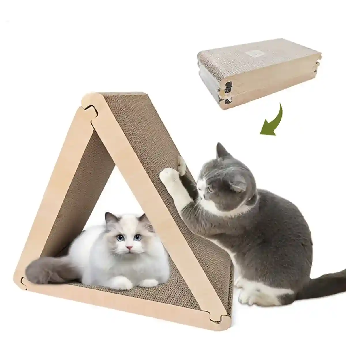 Triangular Foldable Cat Scratching Board Corrugated Cardboard - Image 12