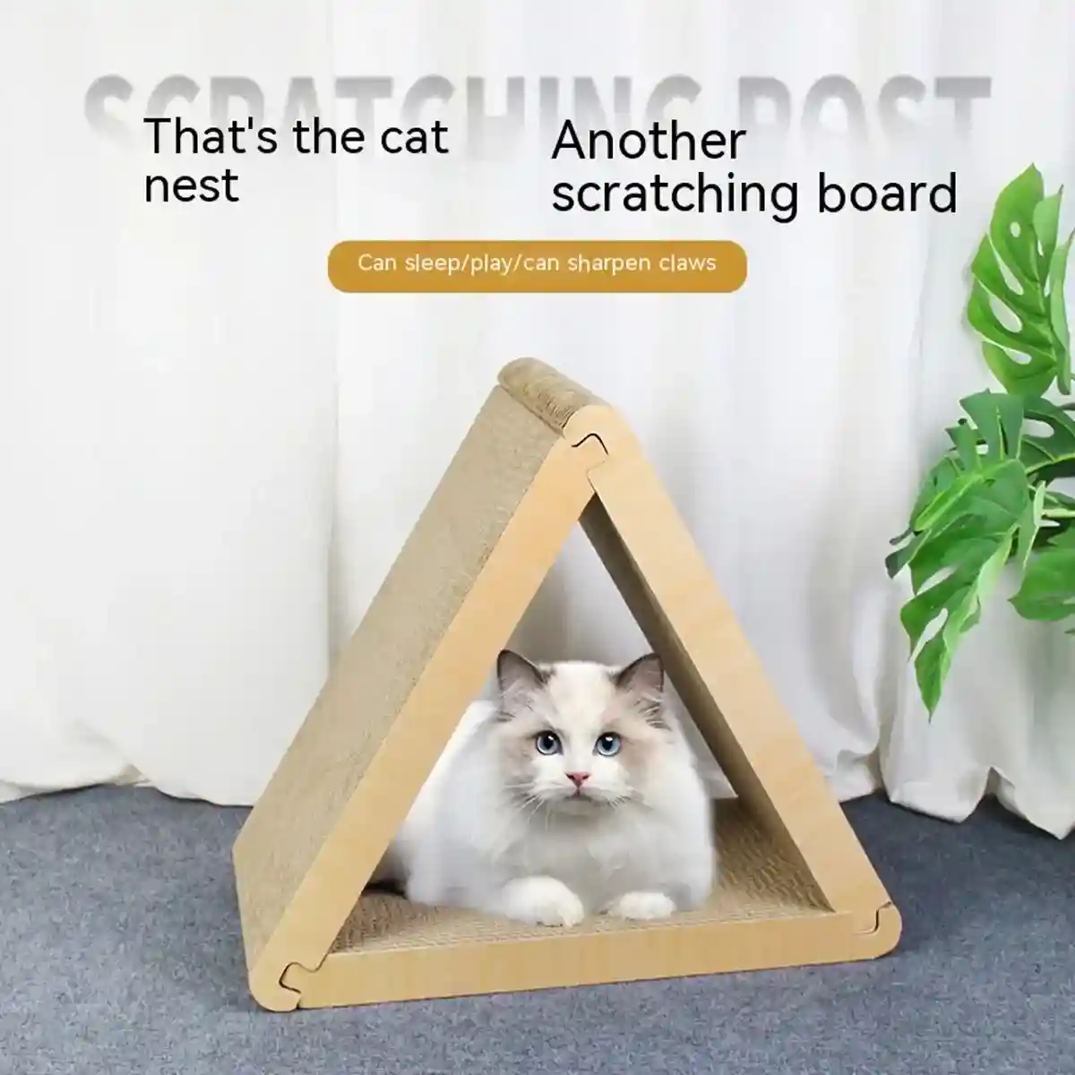 Triangular Foldable Cat Scratching Board Corrugated Cardboard - Image 9