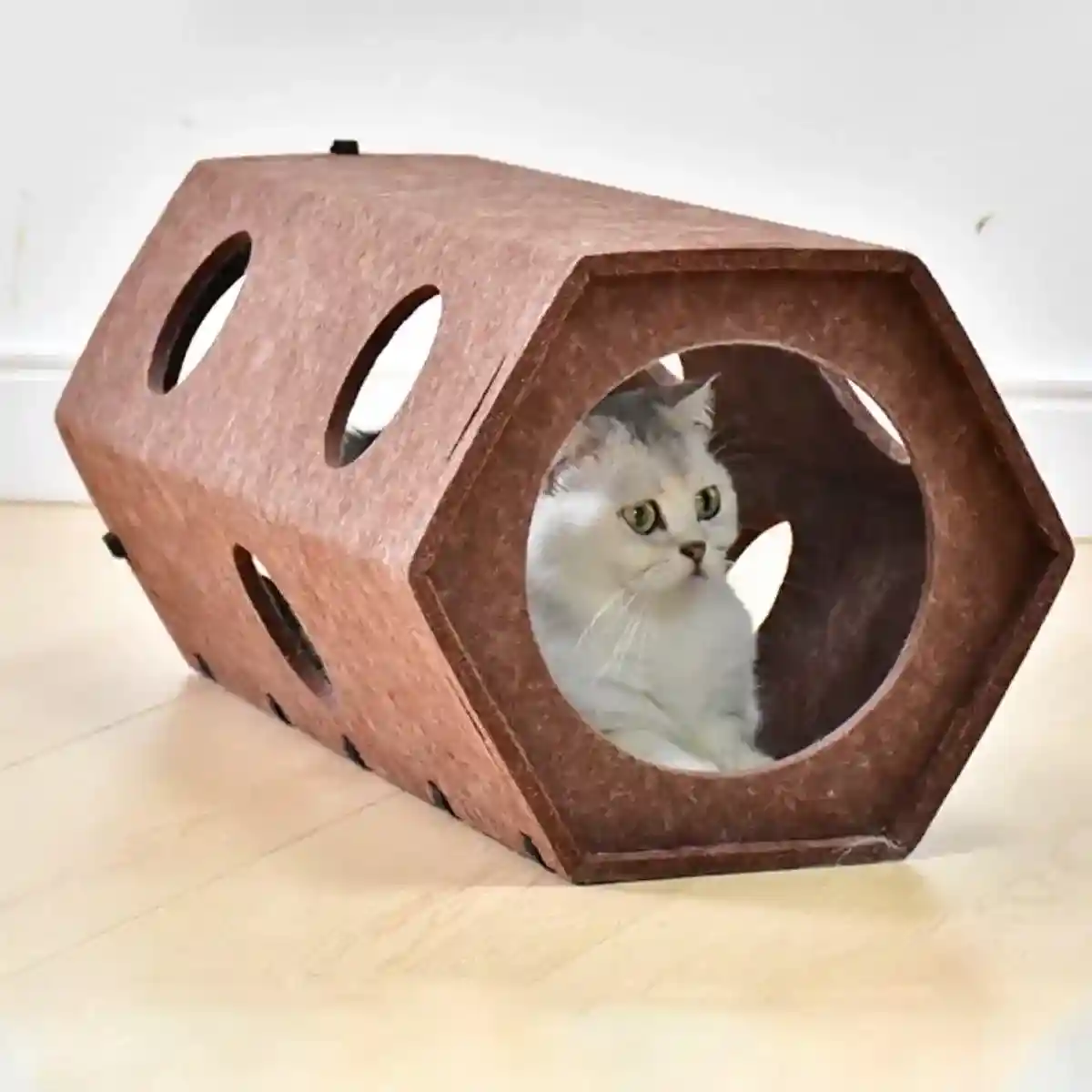 Cat Tunnel Bed Durable Felt Hexagonal Cat Play Tunnel & Bed - Image 13