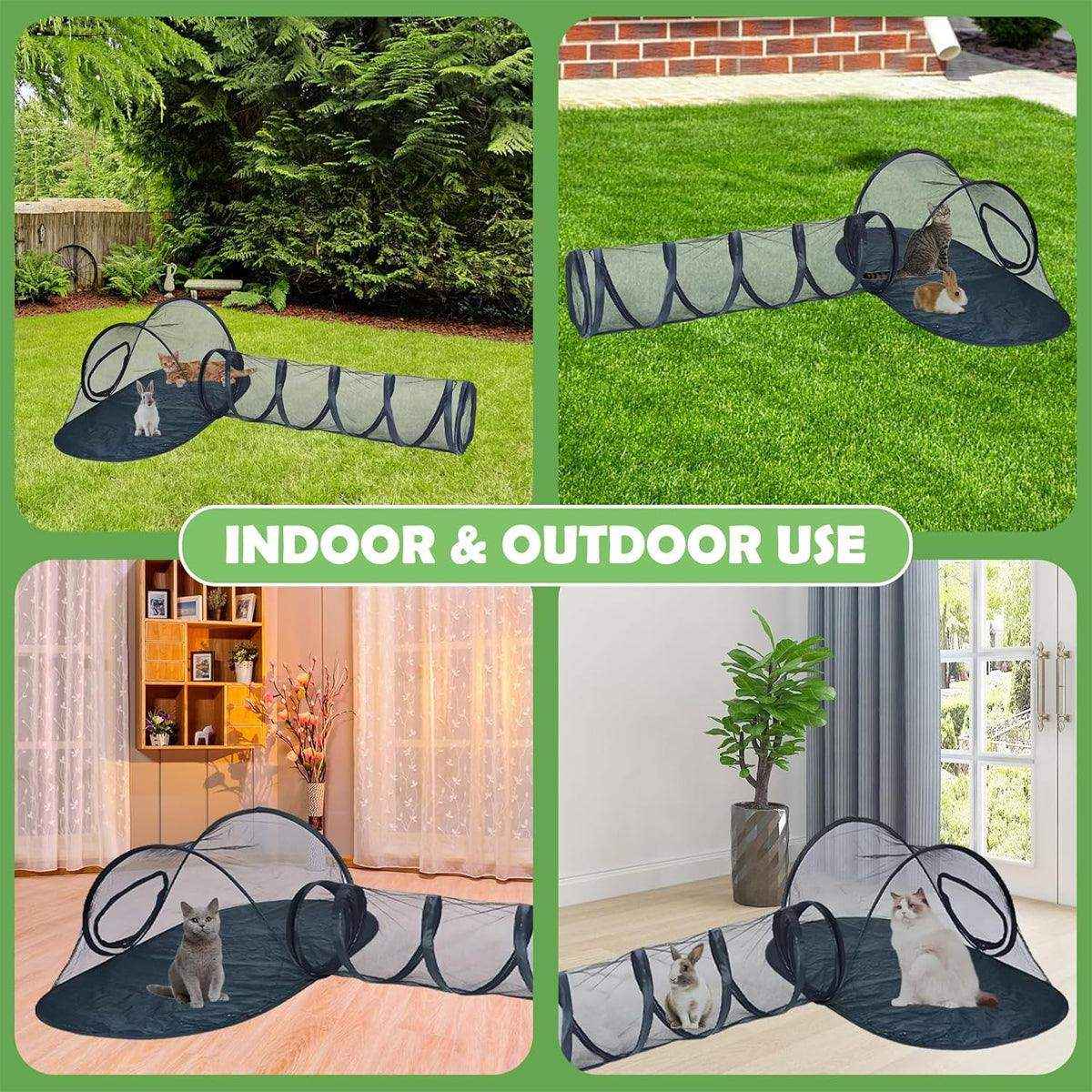 Foldable Cat Tunnel Outdoor Play Tent Breathable Mesh Pet Playpen - Image 12