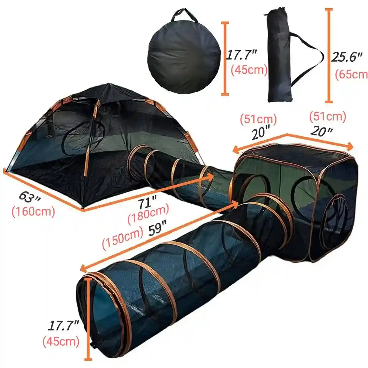 4pcs Foldable Cat Tunnel Outdoors Breathable Mesh Playpen for Safe Outdoor Fun - Image 12