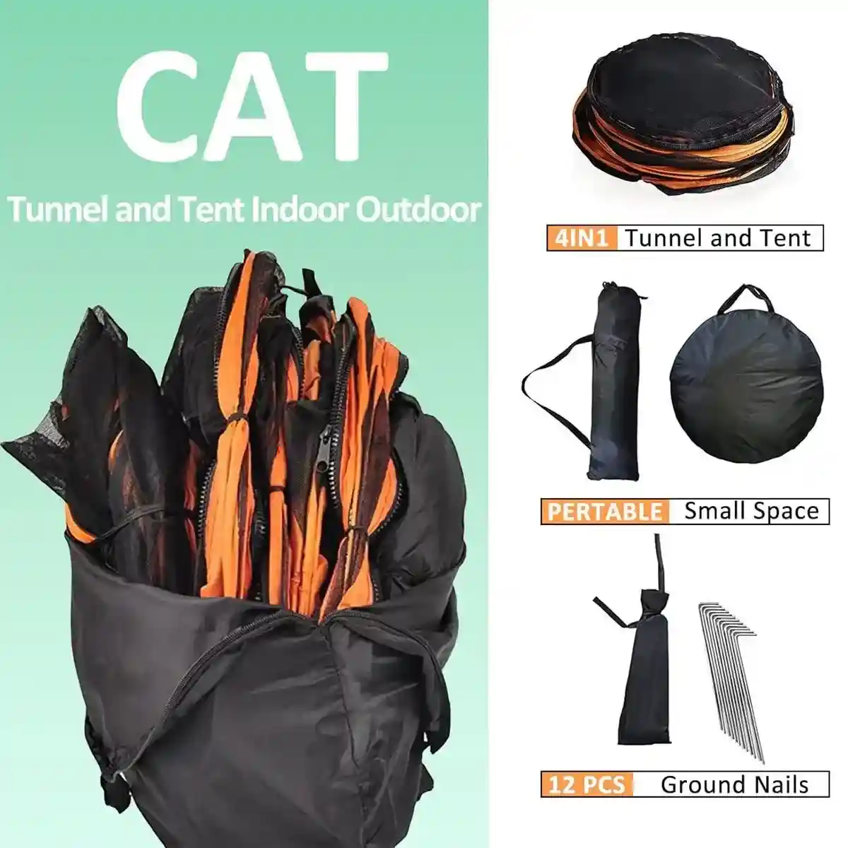 4pcs Foldable Cat Tunnel Outdoors Breathable Mesh Playpen for Safe Outdoor Fun - Image 15