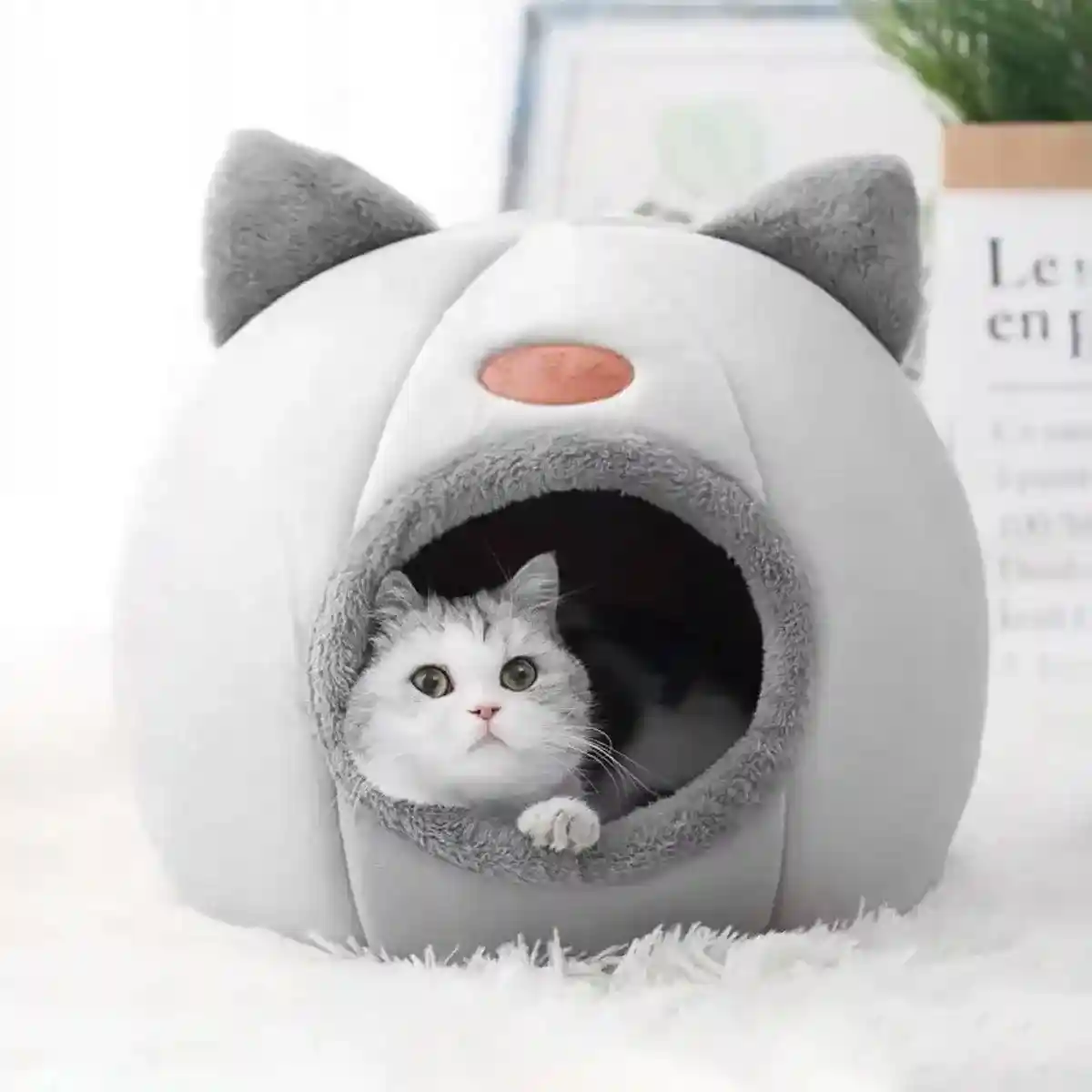 Cat Warm Cozy Pet Bed Indoor Cat Litter House for Cold Weather - Image 14