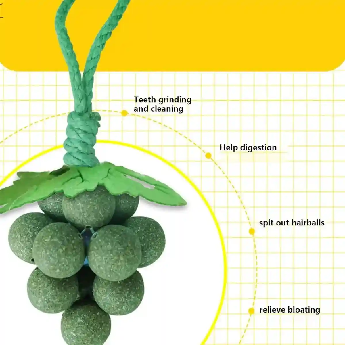 Catnip Cat Toy for Teeth Cleaning and Fresh Breath Grape Shape Toy - Image 5