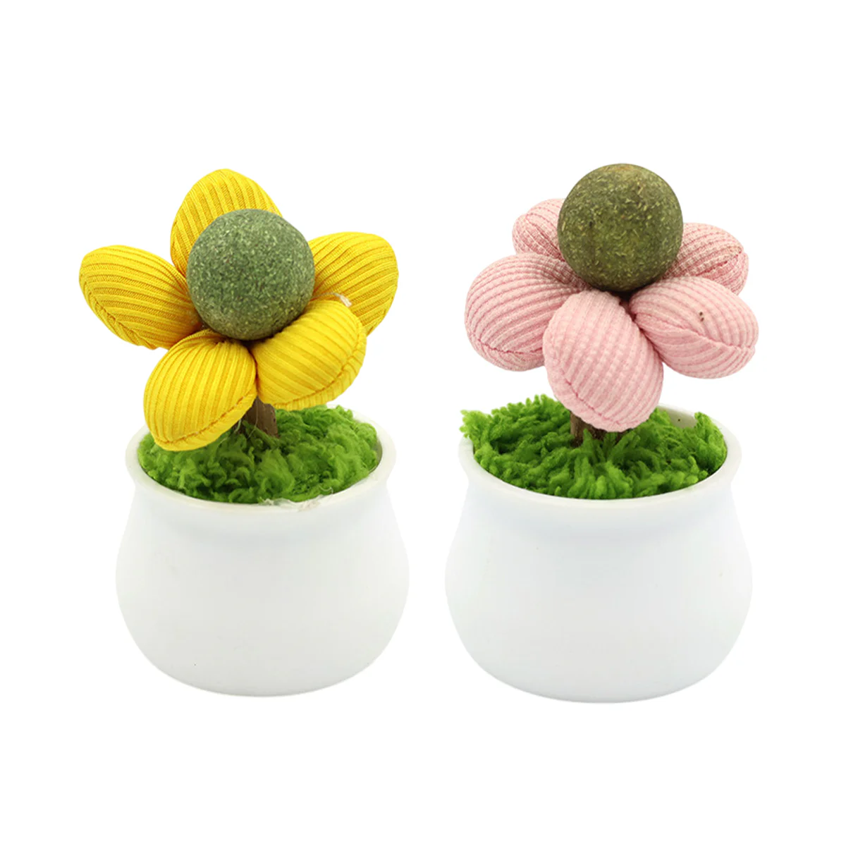 Catnip Flower Pot Toy for Cats Interactive Chew & Play Toy - Image 2