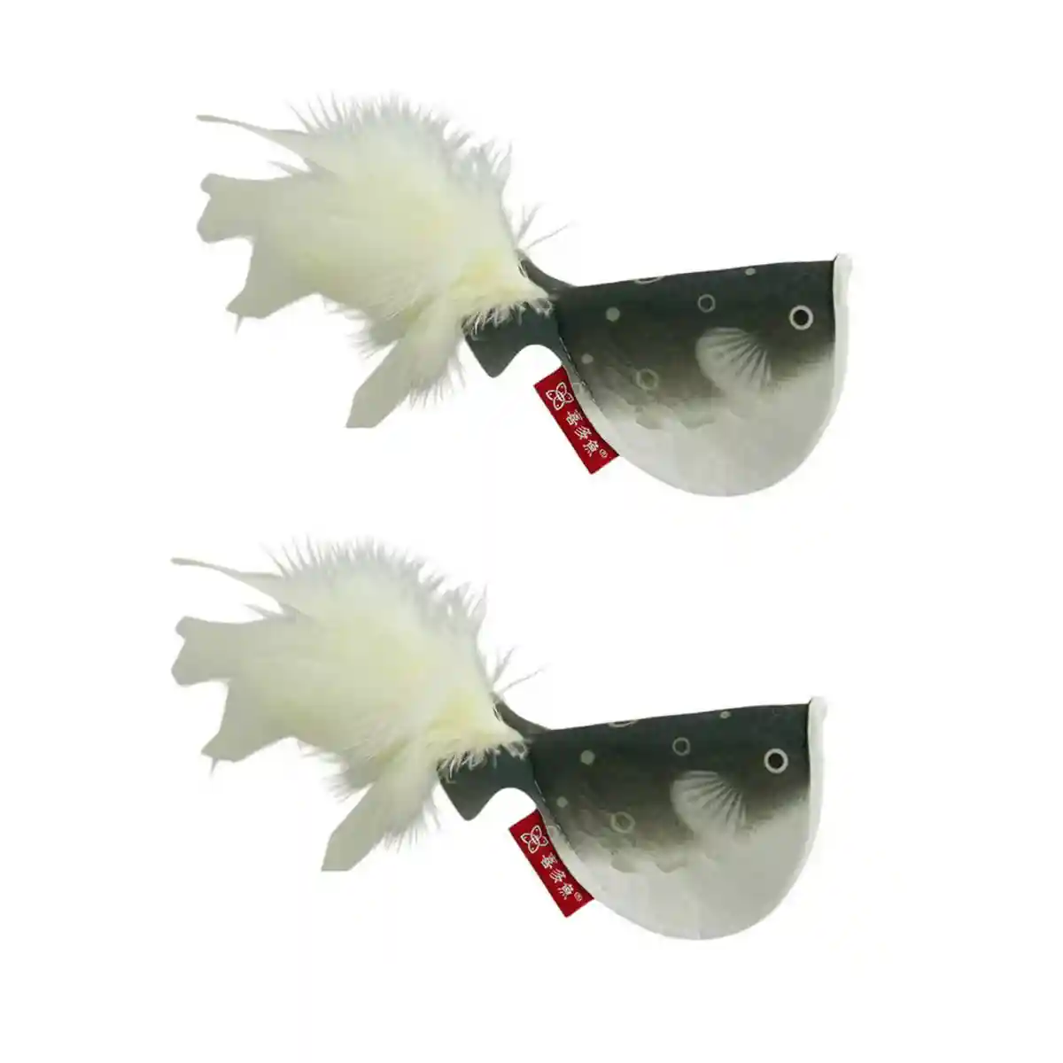 Catnip Pufferfish Toy with Bell & Feathers - Image 2