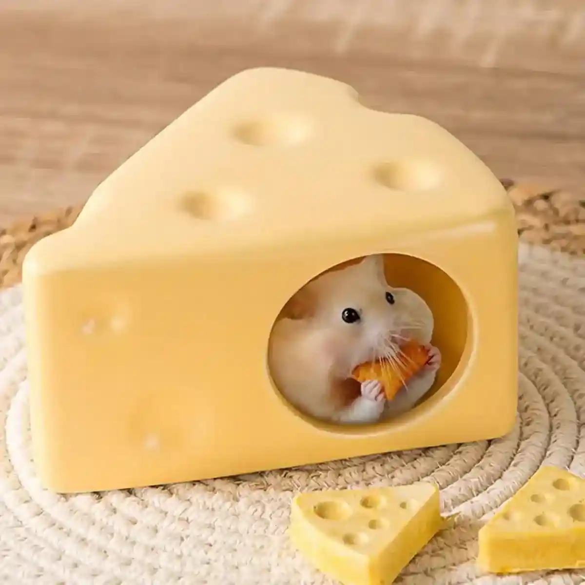 Ceramic Cheese Shaped Pet Nest Cozy Resting Place for Small Pets - Image 14