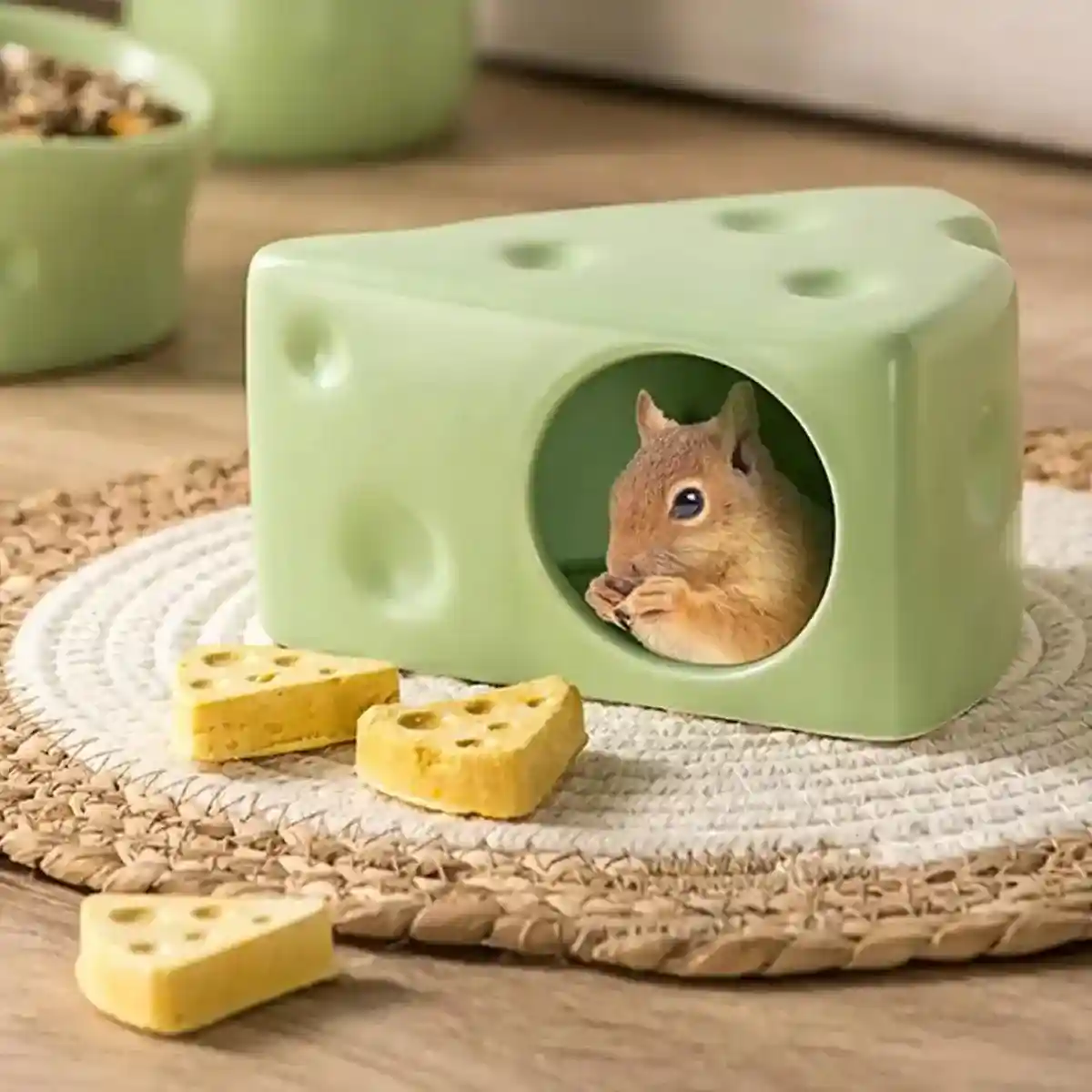 Ceramic Cheese Shaped Pet Nest Cozy Resting Place for Small Pets - Image 15