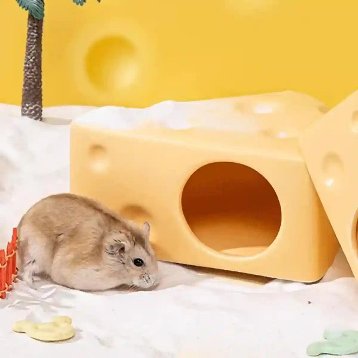 Ceramic Cheese Shaped Pet Nest Cozy Resting Place for Small Pets - Image 4