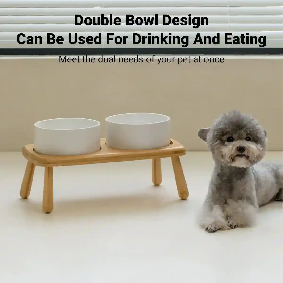 Anti-Slip Ceramic Pet Bowl with Elevated Wooden Stand - Image 11