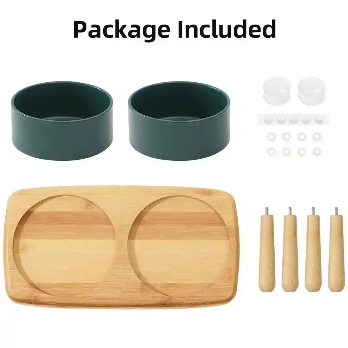 Anti-Slip Ceramic Pet Bowl with Elevated Wooden Stand - Image 9
