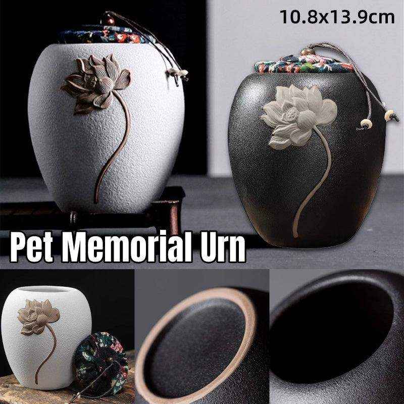 Elegant Lotus Design Ceramic Pet Urn for Dog or Cat Ashes - Image 14